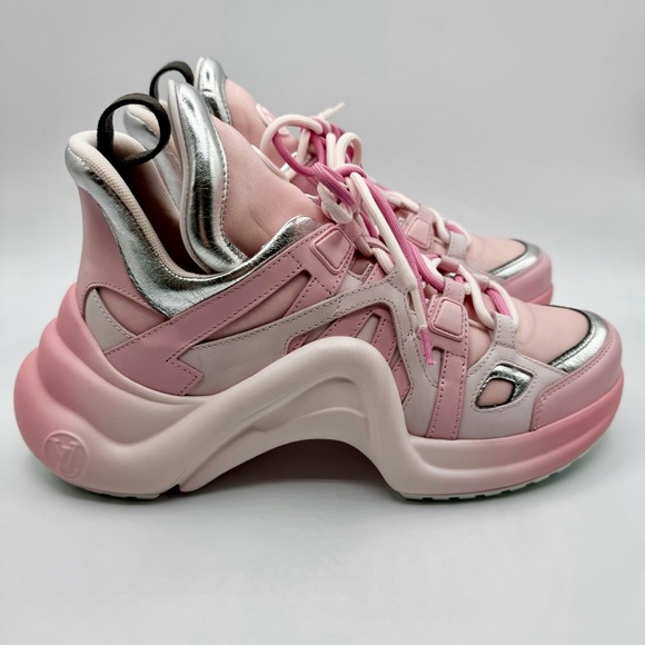 NEW Louis Vuitton Pink Archlight Chunky Oversized Platform Sneakers Trainers - Picture 4 of 11